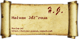 Halvax Józsua névjegykártya